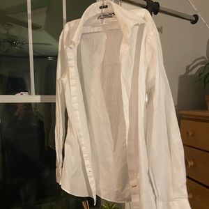 White button up Tommy Hilfiger long sleeve shirt.